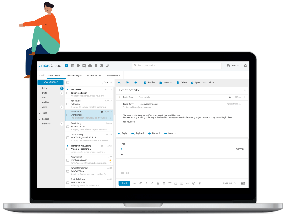 Zimbra Cloud UI